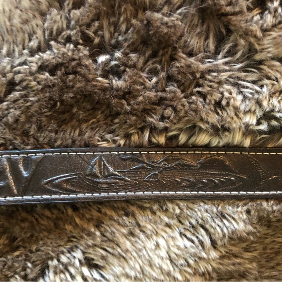 Embossed Hemingway Belt with sailfish & sailboats , beautiful look and feel - Picture 10 of 16